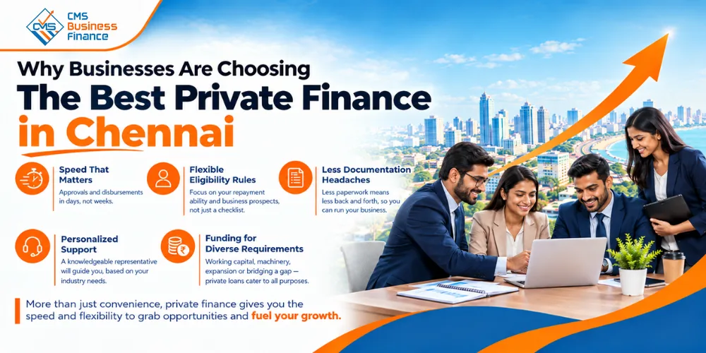 Get faster funding, flexible solutions, and personalized support to meet your business needs. From working capital to expansion, private finance helps Chennai businesses move forward with confidence.